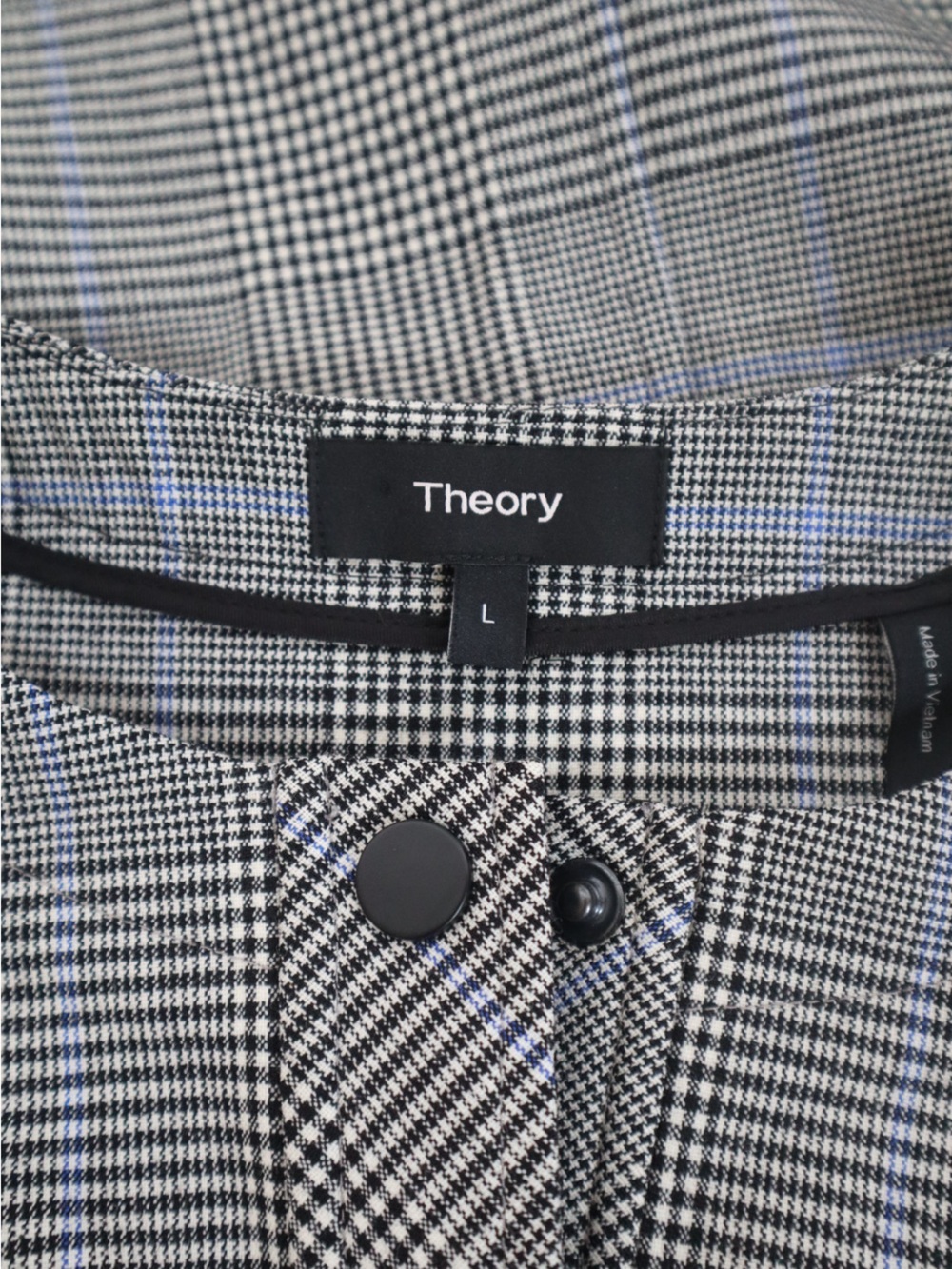 Theory Grey Plaid Button-Front Mini Dress - Picture 4 of 5